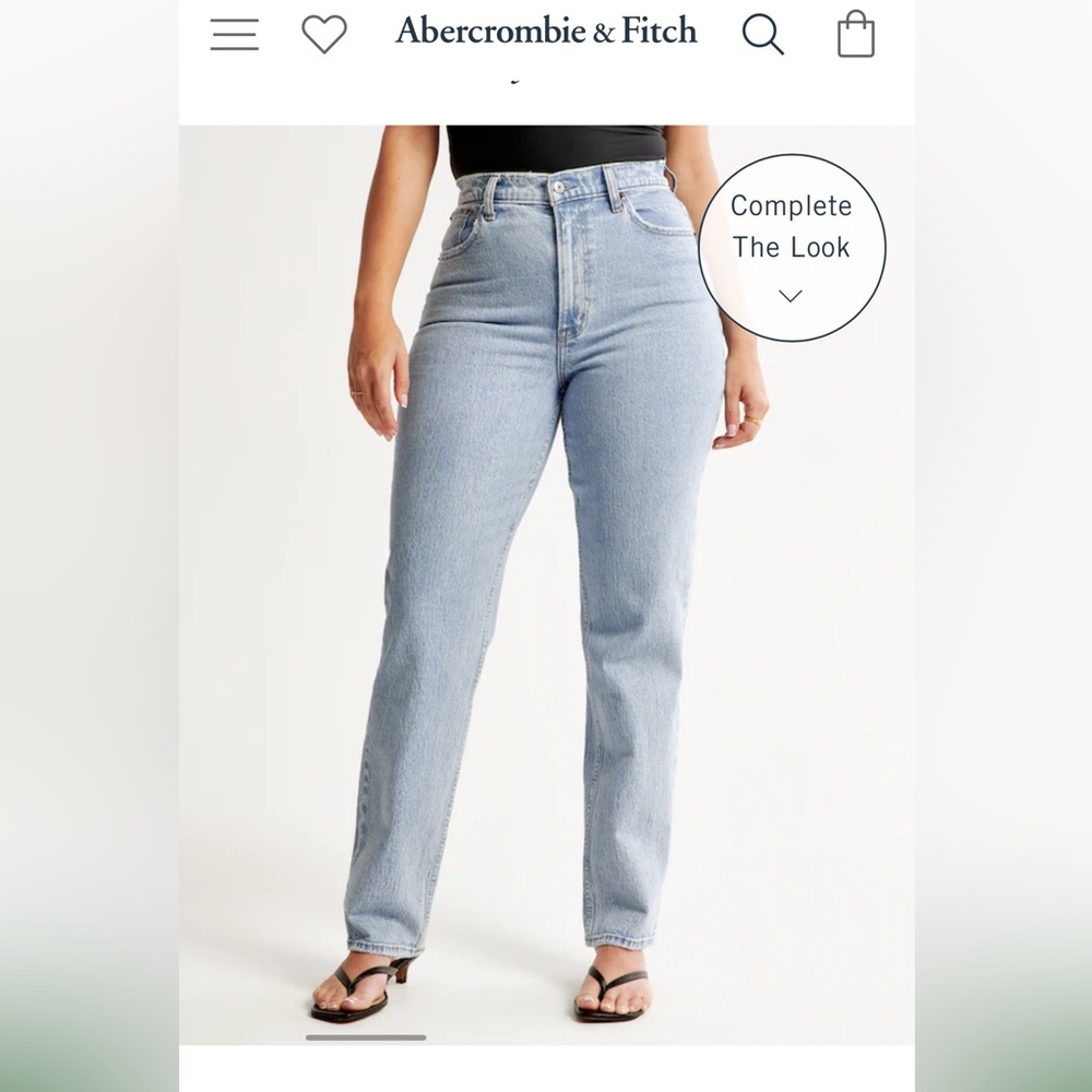 Abercrombie and Fitch Curve Love Ultra High Rise 90s Straight Jeans